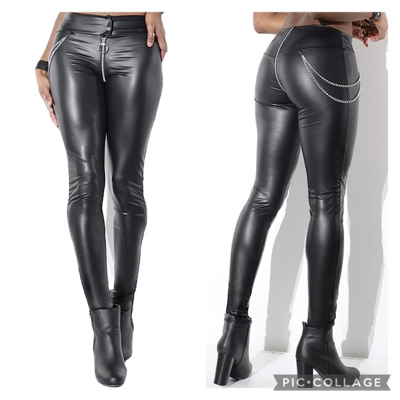 Coquette Pants - NWT Coquette Darque & Daring Wet Look Pants Size M